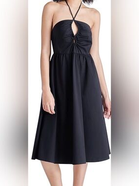 Steve Madden Black Halter Keyhole Midi Dress
